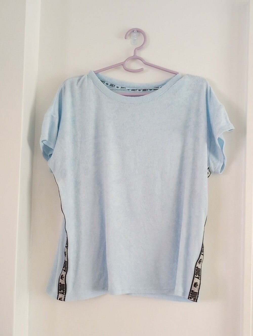 Juicy Couture Blue Pajama Top And Pants Set Lounge Wear Terrycloth XL - Picture 2 of 11